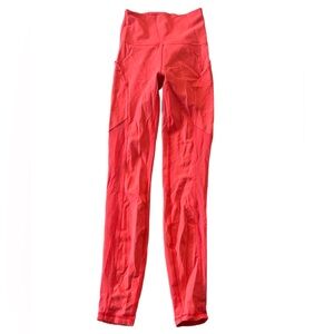 Lululemon Mesh Panel Leggings with Pockets 4 Coral